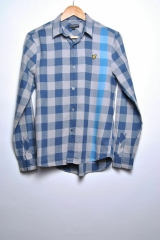 LYLE&SCOTT SHIRT TOP ORIGINAL PREMIUM VINTAGE CHECKERED BLUE size S