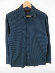 BEN SHERMAN SHIRT TOP ORIGINAL PREMIUM STRIPED TEXTURED size 14 1/2"