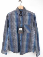 BEN SHERMAN SHIRT TOP CHECK BLUE ORIGINAL PREMIUM size S