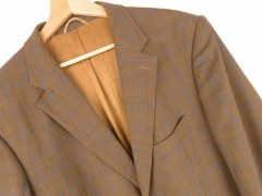 BERND AGNE VINTAGE BLAZER ORIGINAL PREMIUM PURE WOOL CHECKED BROWN size46