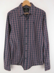 SCOTCH&SODA SHIRT TOP NAVY CHECK POPPERS ORIGINAL PREMIUM size M