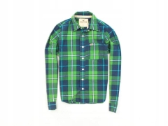 *F Hollister Mens Shirt Tailored Checks Green size S