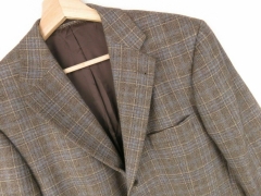 McNEAL BLAZER ORIGINAL PREMIUM PURE WOOL VINTAGE CHECKED BEIGE size 48/38
