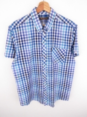 BEN SHERMAN SHIRT TOP ORIGINAL PREMIUM VINTAGE FADED BLUE CHECKED size M