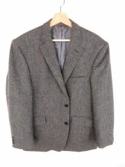 VINTAGE BLAZER ORIGINAL PREMIUM PURE SHETLAND WOOL HERRINGBONE size 44