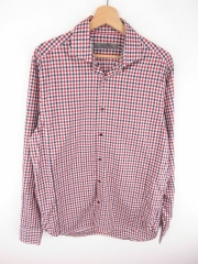  *REISS SHIRT TOP ORIGINAL PREMIUM CHECKERED VINTAGE FADED size L