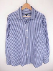 *JAEGER SHIRT TOP ORIGINAL PREMIUM VINTAGE FADED STRIPED BLUE size XL