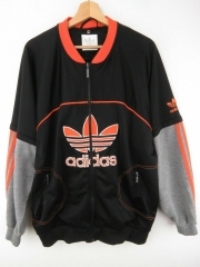 *ADIDAS VINTAGE JACKET SPORTS ZIP BLACK ORIGINAL PREMIUM size 44-46 