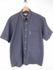 *BEN SHERMAN SHIRT TOP SHORT SLEEVE NAVY CHECK ORIGINAL PREMIUM size M