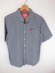 *SUPERDRY SHIRT SHORT SLEEVE TOP ORIGINAL PREMIUM GINGHAM CHECK size L