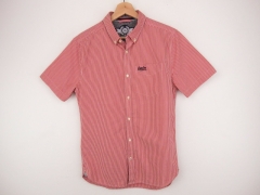 *SUPERDRY SHIRT S/S TOP RED CHECK ORIGINAL JAPAN size S