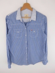 *HOLLISTER SHIRT TOP ORIGINAL PREMIUM VINTAGE FADED STRIPED BLUE size M
