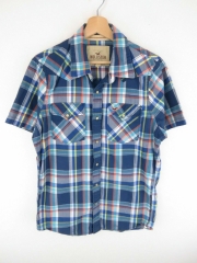 *HOLLISTER SHIRT TOP ORIGINAL PREMIUM CHECKED WESTERN SHORT SLEEVE size L