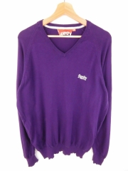 *SUPERDRY JUMPER V-NECK SWEATER ORIGINAL PREMIUM PURPLE size XXL
