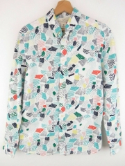 *H&M SHIRT TOP ORIGINAL PREMIUM ABSTRACTION BUTTON-DOWN size S