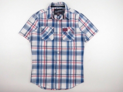 *SUPERDRY SHIRT TOP SHORT-SLEEVE CHECK ORIGINAL PREMIUM size S 