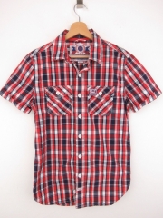 *SUPERDRY SHIRT S/S TOP CHECK ORIGINAL JAPAN size S 