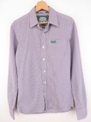 *SUPERDRY JPN SHIRT TOP BLUE STRIPS ORIGINAL TOKYO size S