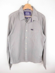 KU1032 SUPERDRY SHIRT TOP ORIGINAL PREMIUM CHECKED GREY size XL