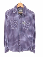 *SUPERDRY SHIRT TOP ORIGINAL PREMIUM PURPLE CHECK size S