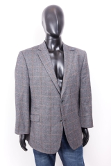 *Fellini Marynarka Mens Blazer Tailored Checks Grey 46
