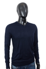 *Reiss Mens Sweater V-Neck Wool Dark Blue size S