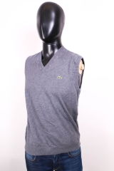 Lacoste Essentials Mens Vest Wool V-Neck Grey size L