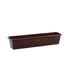 Skrzynka balkonowa 78.6 x 18.4 cm plastikowa brązowa z podstawką ISE800P