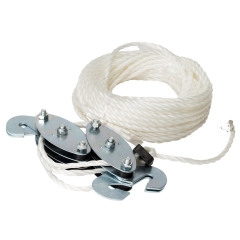 Wielokrążek z linka do podnoszenia ciężkich przedmiotów