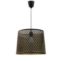 Lampa sufitowa żyrandol ażurowy złoty czarny