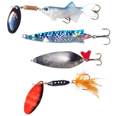 Zestaw przynęt 4 części obrotowe błystki wahadłowa