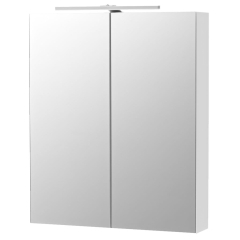 Szafka z lustrem LED wisząca biała 60 cm