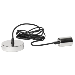 Zawieszenie lampy oprawa srebrna chrop e27 2m kabel
