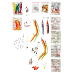 Zestaw przynęt 130 elementów wędkarskich