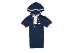 *I Vol Jeans Mens Shirt Cotton Hood Dark Blue S