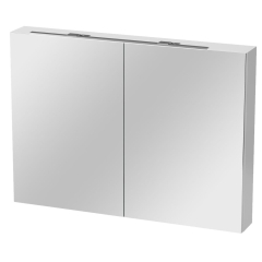 Szafka z lustrem LED wisząca biała 90 cm