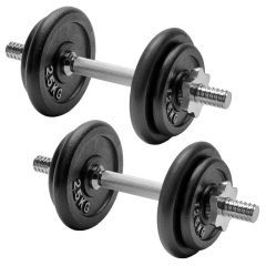 Zestaw hantli 18kg 2x9kg nakrętki gryf