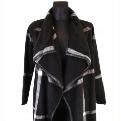 S BIKBOK WOMENS BLACK VINTAGE COAT CHECKED INT XS