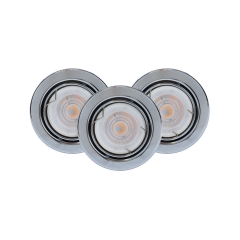 CALI Zestaw oczek downlight LED okrągłe ruchome 3xGU10 chrom