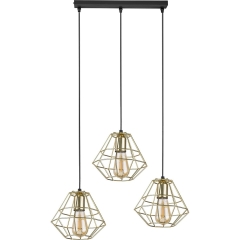 TK Lighting Lampa sufitowa DIAMOND GOLD listwa złota 3x60W E27
