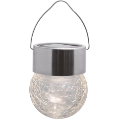 Lampa solarna wisząca kulka inox