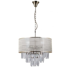 Italux Żyrandol TORREIA śr. 50 cm antyczne złoto 8x40W E14