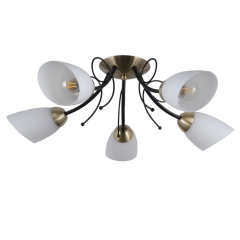 Italux Lampa wisząca CRISTINA czarny mat śr. 58 cm 5x40W E27