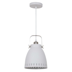 Italux Lampa wisząca FRANKLIN biała chrom 1x60W E27