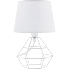 TK Lighting Lampka stołowa DIAMOND biała 1x60W E27