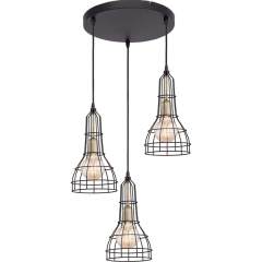 TK Lighting Lampa sufitowa LONG plafon czarna 3x60W E27