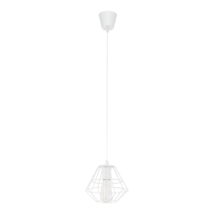 TK Lighting Lampa sufitowa DIAMOND śr. 20 cm biała 1x60W E27