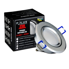 Polux Oczko sufitowe LED OLAL srebrne szczotkowane 3,5W GU10