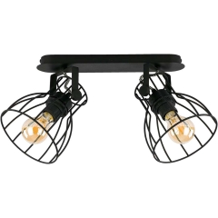 TK Lighting Listwa ALANO czarna metal 2x60W E27