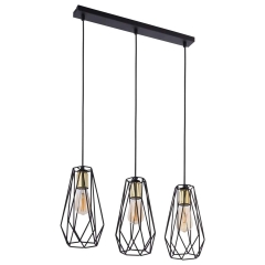 TK Lighting Lampa sufitowa LUGO czarna 3x60W E27